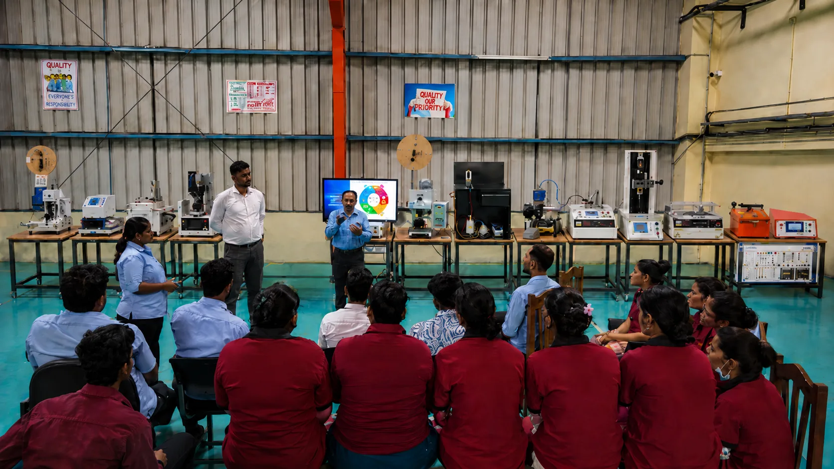 Operators in a workmanship and quality training session at MGTPL.