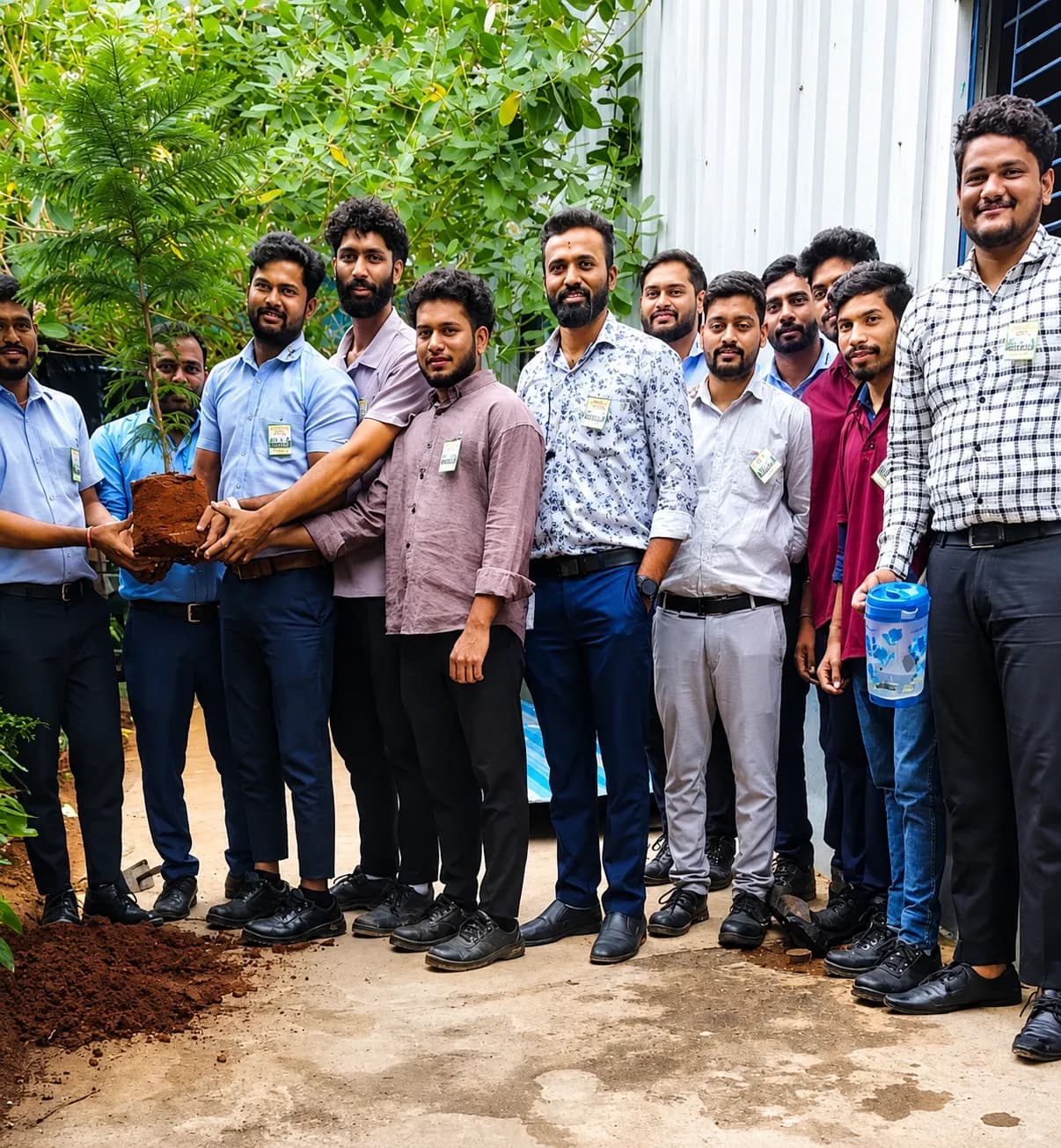MGTPL team members planting a tree sapling during the World Environment Day drive.